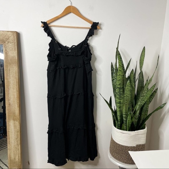 J. Crew Tiered knit keyhole maxi dress in black size M Medium - Picture 6 of 8
